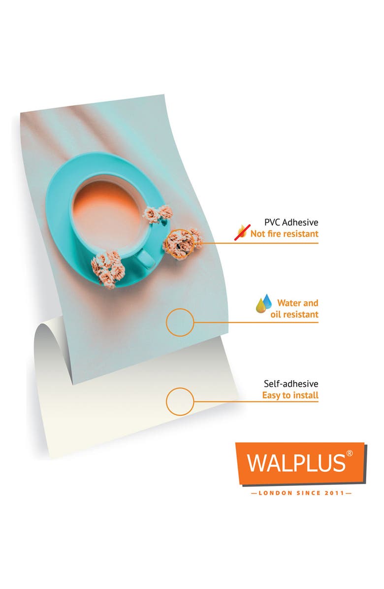 WALPLUS Orange & Teal Aesthetic Mural Wall Decal | Nordstromrack