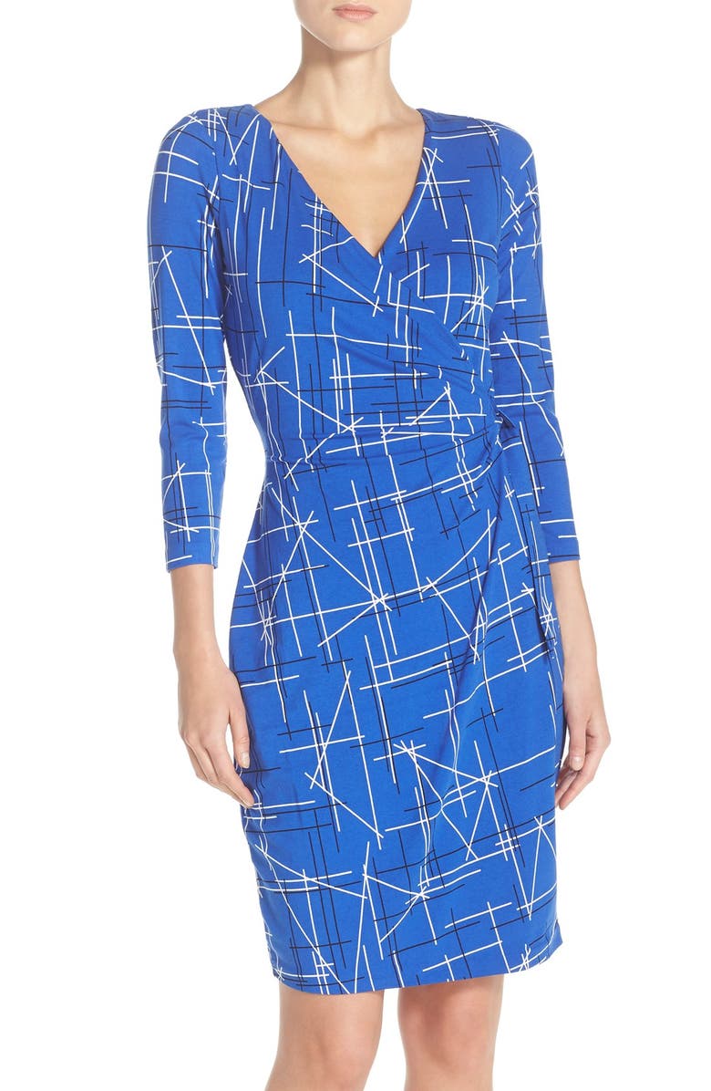 NYDJ Print Faux Wrap Dress, Alternate, color,