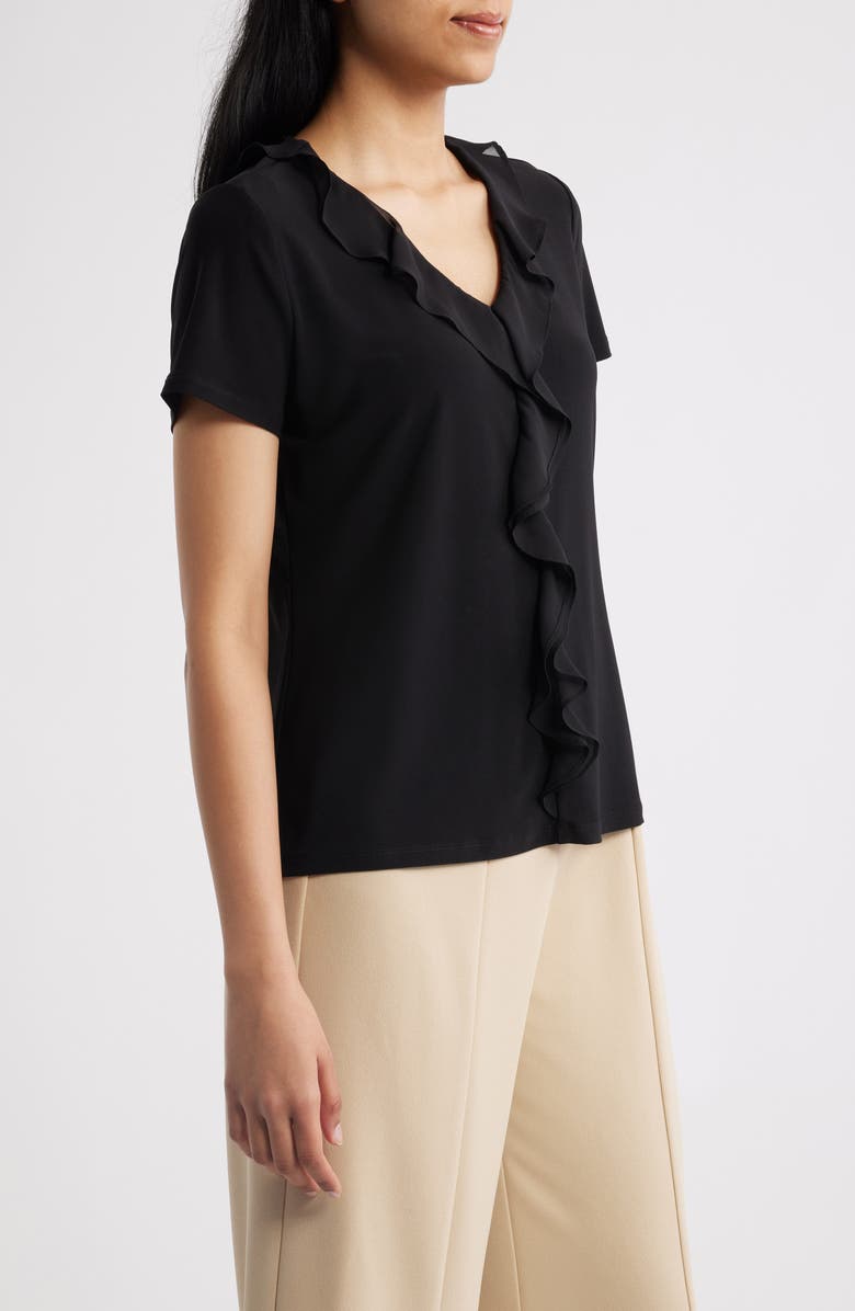 AK ANNE KLEIN Cascade Ruffle Front Top, Alternate, color,