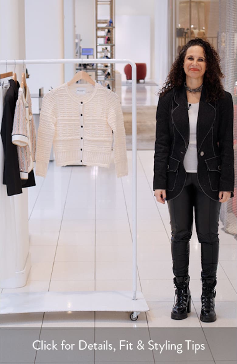 Ajaline Mixed Pointelle Cotton Cardigan, sales video thumbnail