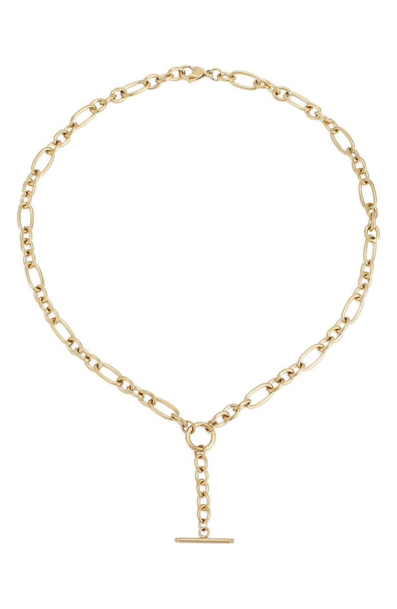 Adornia 18K Gold Plated Bar Pendant Y-Necklace, Alternate, color, Gold