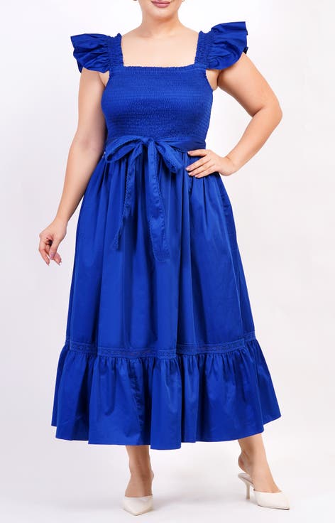 Ivanna A-Line Smocked Midi Dress