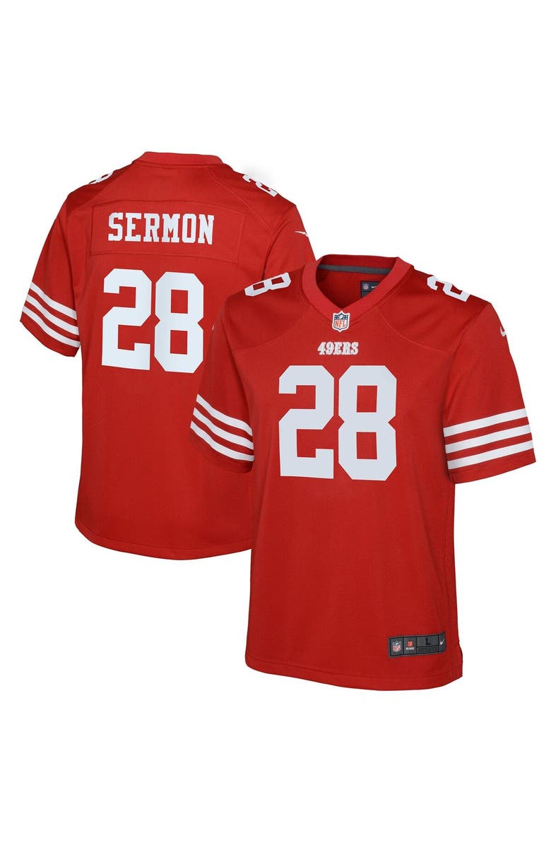 Nike Youth Nike Trey Sermon Scarlet San Francisco 49ers Game Jersey, Main, color, Scarlet