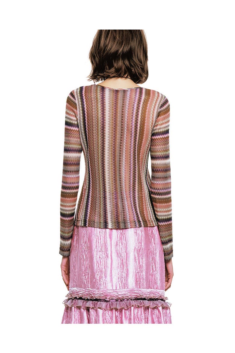 Wavy Chevron Knit Long Sleeve Stripe Top, Alternate, color, Mauve Multi
