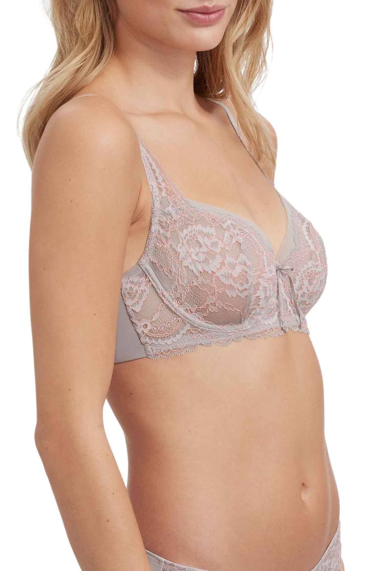 Minx Lace Balconette Bra, Alternate, color, Pebble/Peach