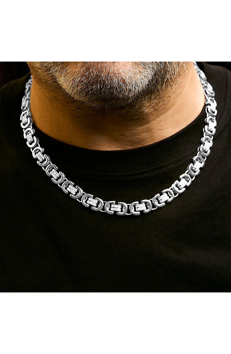 Haus of Brilliance Sterling Silver 2 1/2 Cttw Diamond Eternity Men's Station Necklace, Alternate, color, Silver