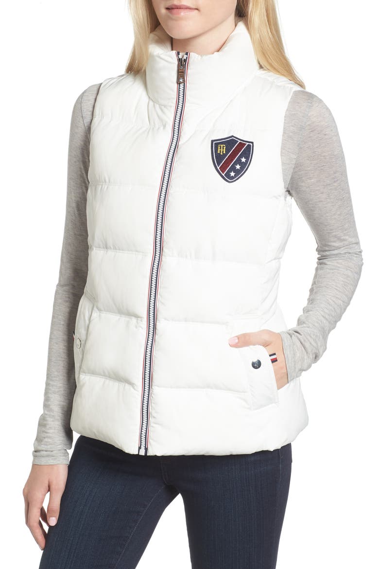 Quilted Puffer Vest, Alternate, color, WHITE