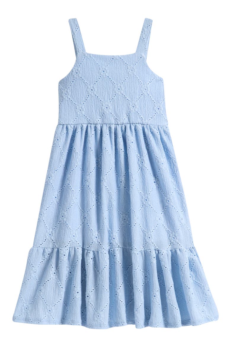 Kids' Eyelet Knit Maxi Dress, Main, color, BLUE