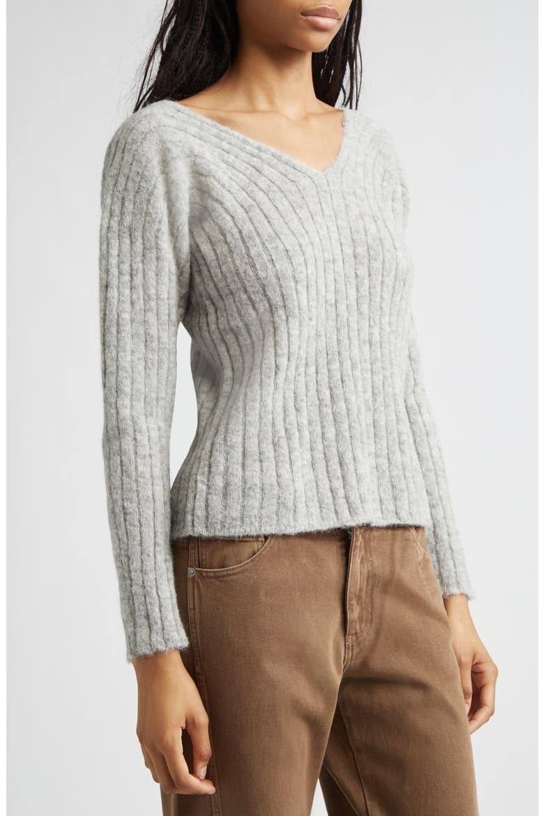 Vita Alpaca Blend Rib Sweater, Alternate, color, GREY