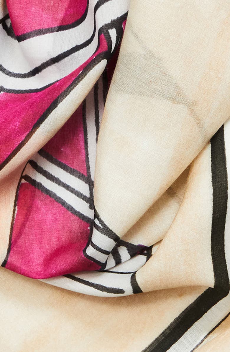 Missoni Cotton & Silk Graphic Square Scarf, Alternate, color, 0001 Cream Multi