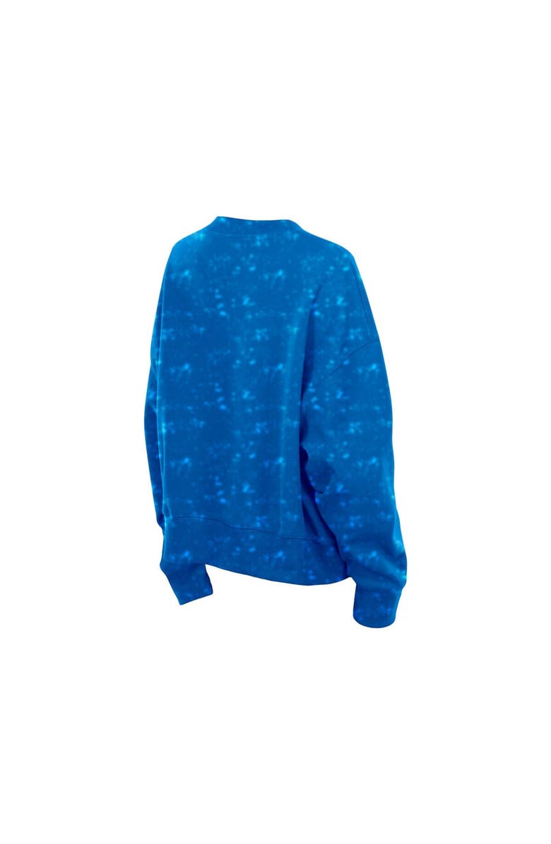 New Era Women's New Era  Blue New York Knicks Throwback Collection Mineral Wash Crewneck Sweatshirt, Alternate, color, Blue