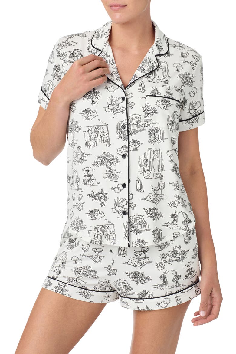 print short pajamas, Alternate, color, WHTBLACK