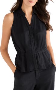 NIC+ZOE Cinch Linen Blend Vest