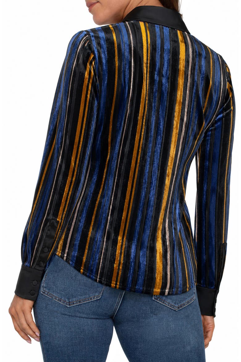 Stripe Burnout Fitted Shirt, Alternate, color, NVY/ BLK/ ORG MST