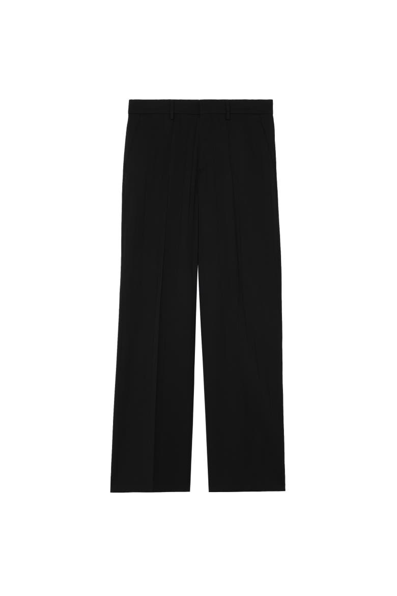 Pinstriped Wool Tailored Trousers, Alternate, color, Black