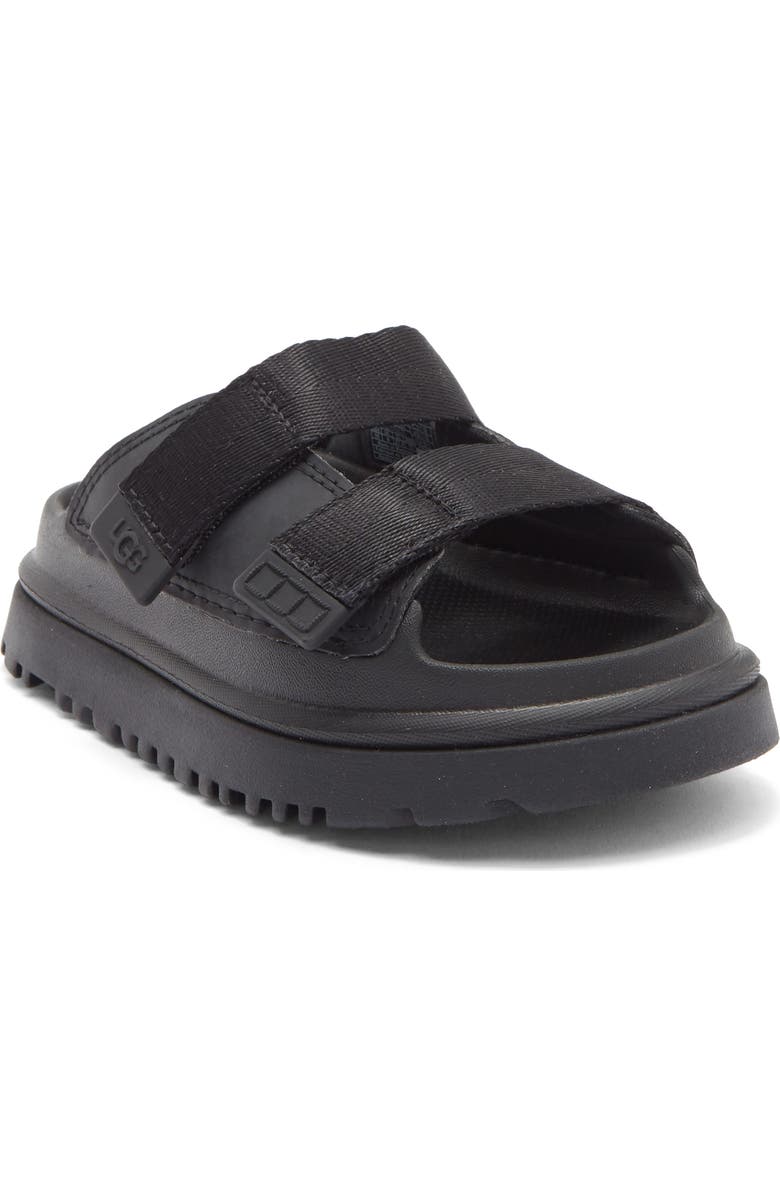 UGG<sup>®</sup> Kids' GoldenGlow Slide Sandal, Main, color, Black