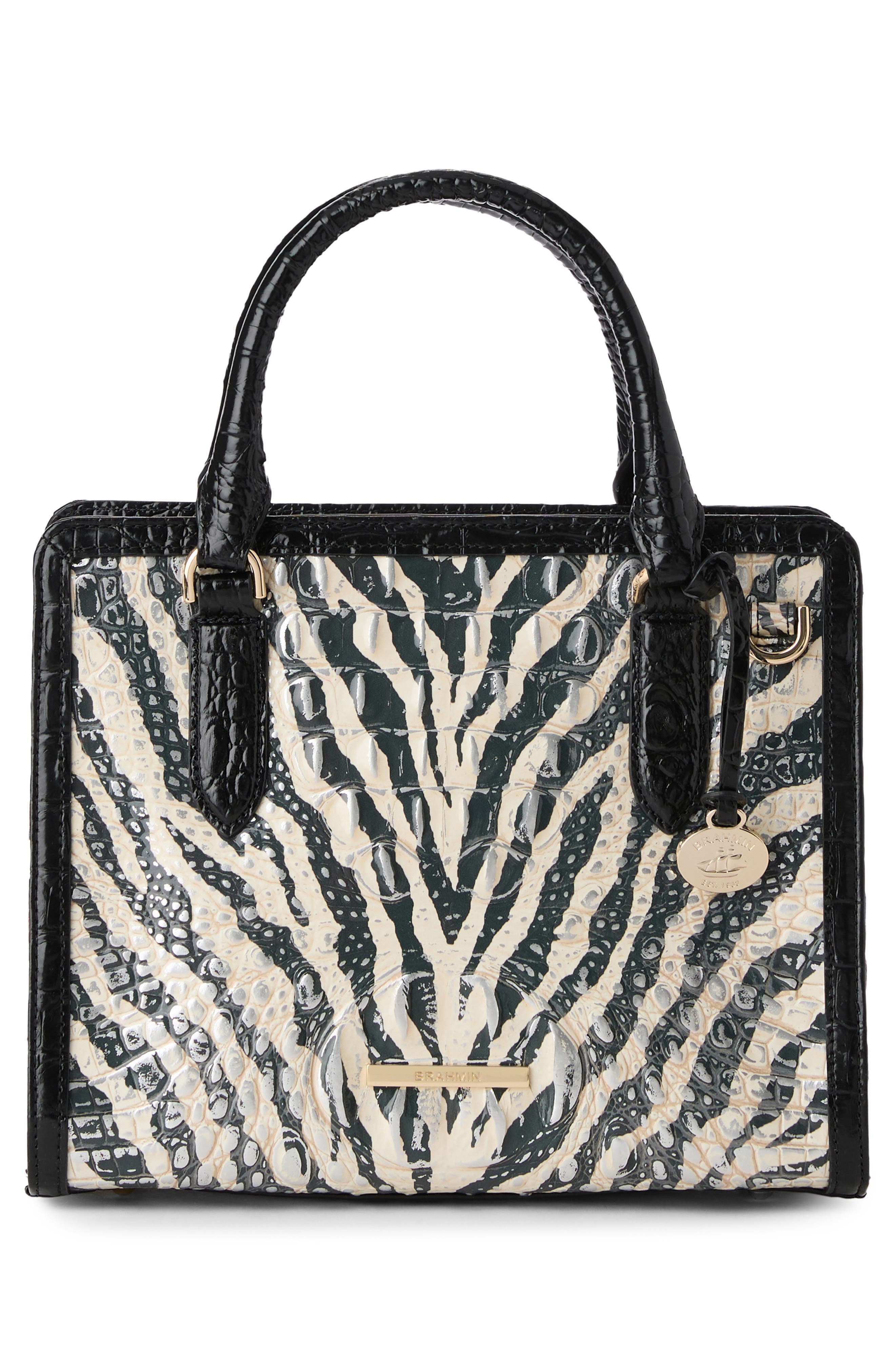 Brahmin Cami Croc Embossed Leather Satchel, Alternate, color, Everlasting Encore