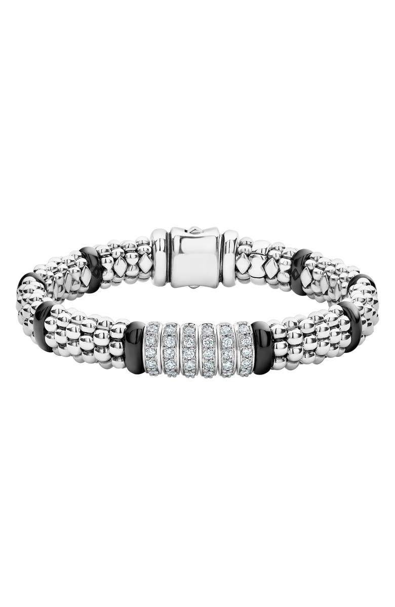 LAGOS Black Caviar Diamond 6-Link Bracelet, Main, color, 