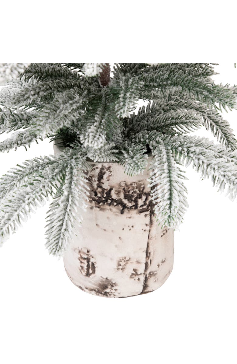 Northlight Heavily Flocked Potted Artificial Christmas Sprucetree - 24" - Unlit, Alternate, color, Green