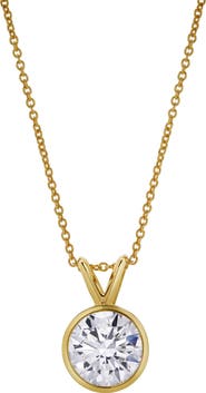 LuvMyJewelry Astral 14K Gold Round Lab Grown Diamond Pendant - 1 Ct