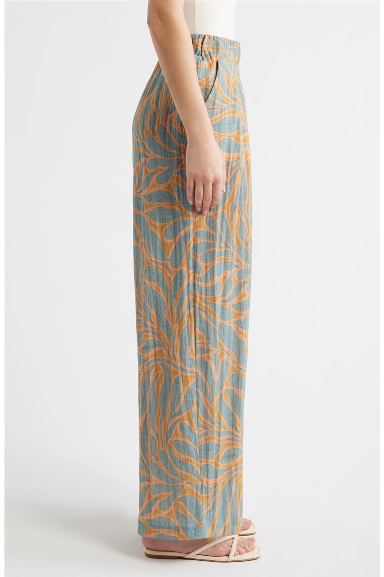 Glider Skyrise Pleated Palazzo Pants, Alternate, color, GOLDEN GLOW/ JADE