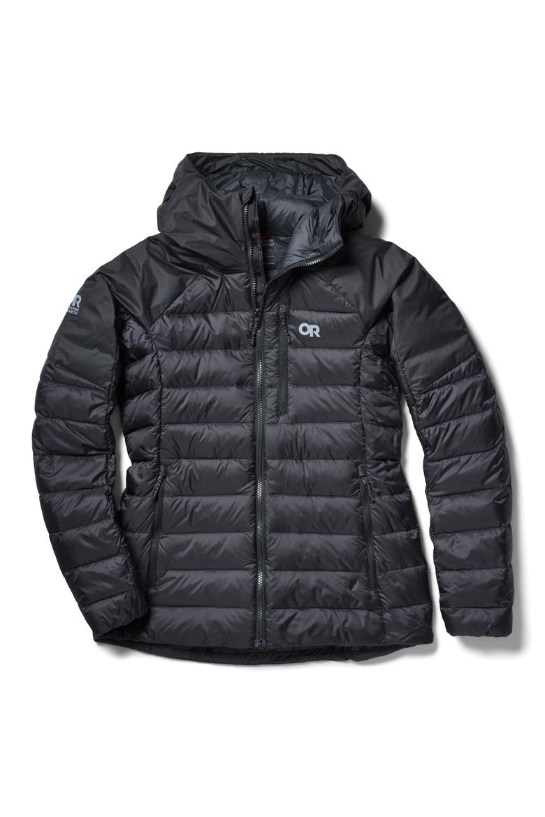 Helium Down Hoodie, Alternate, color, BLACK