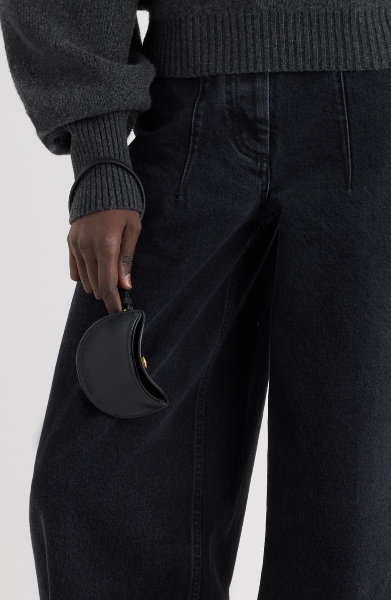 Jacquemus Le Porte Ovalo Leather Coin Purse, Alternate, color, Black 990