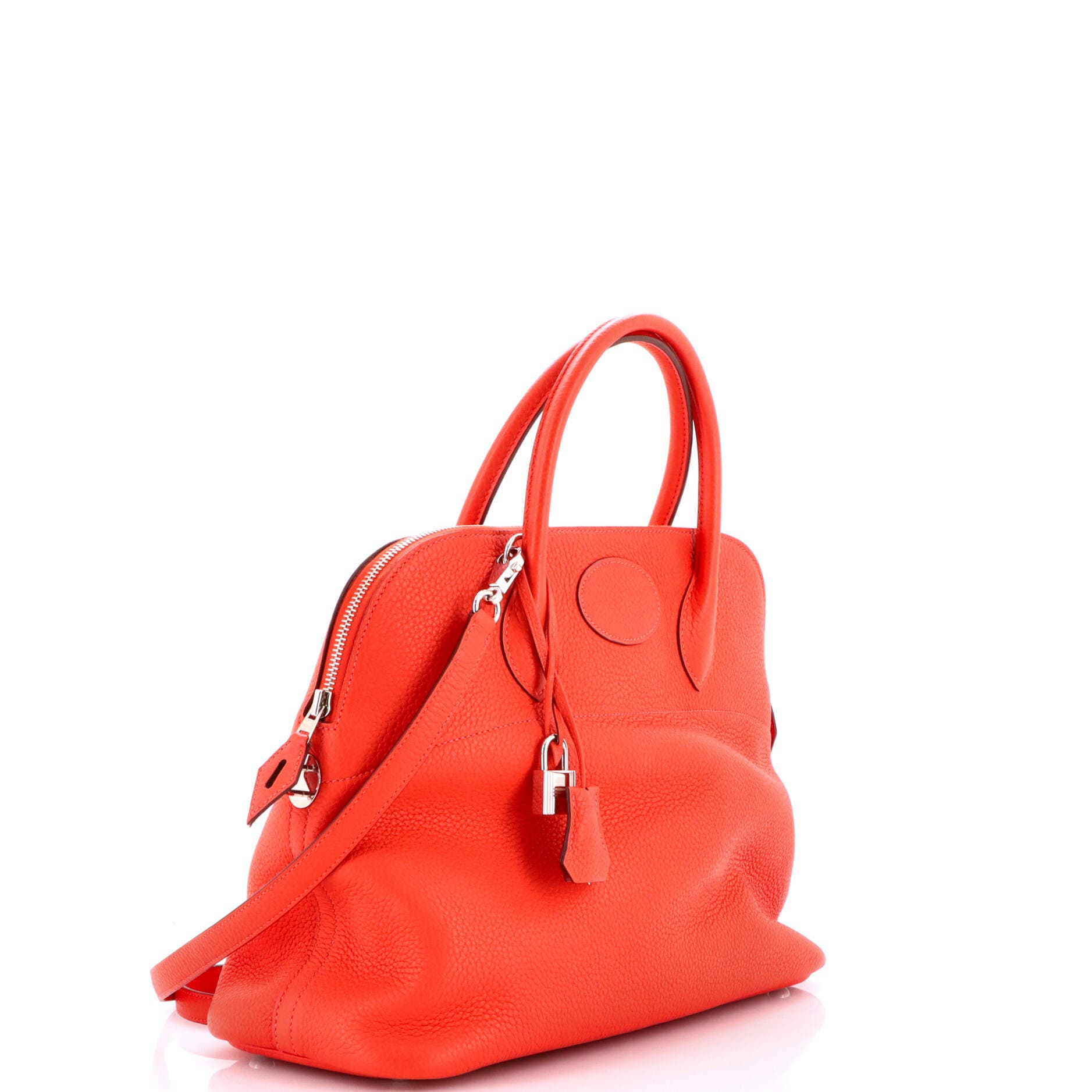 Pre-Owned Hermes Bolide Bag Clemence 35, Alternate, color, Rouge Pivoine