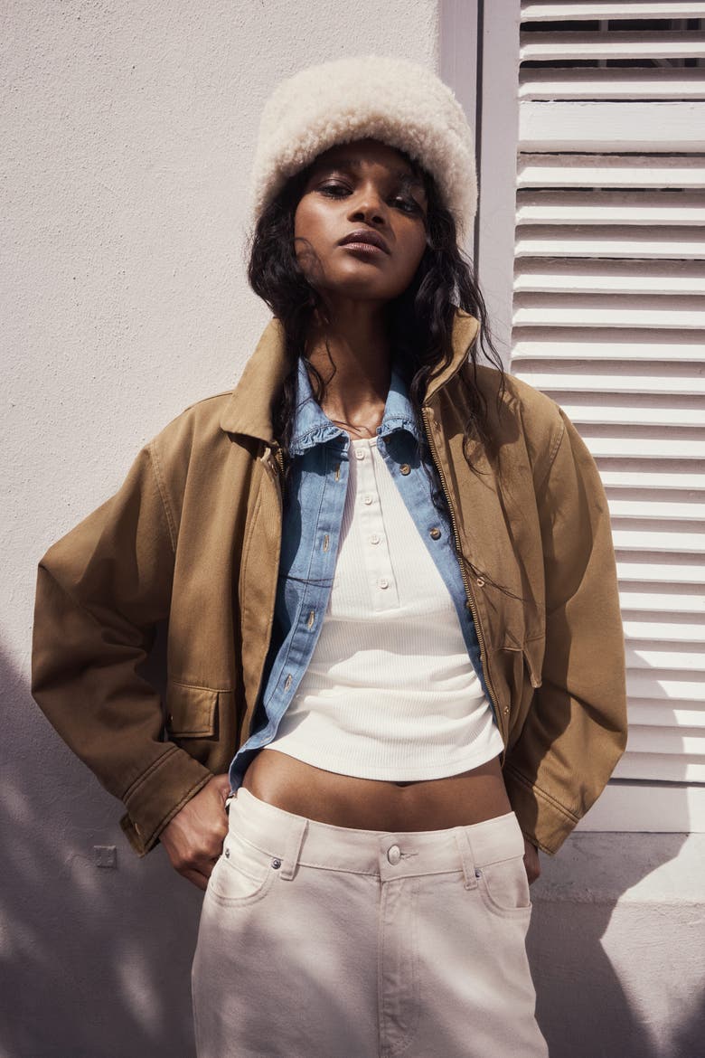 Padded Jacket, Alternate, color, Dark beige