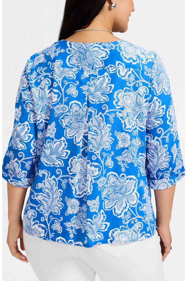 Vena Print Top, Alternate, color, COBALT BLUE/ WHITE