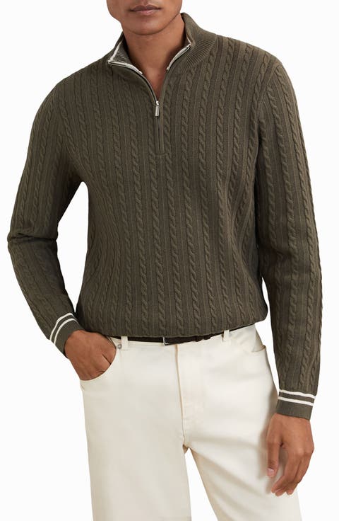 Tuscano Cable Quarter Zip Sweater