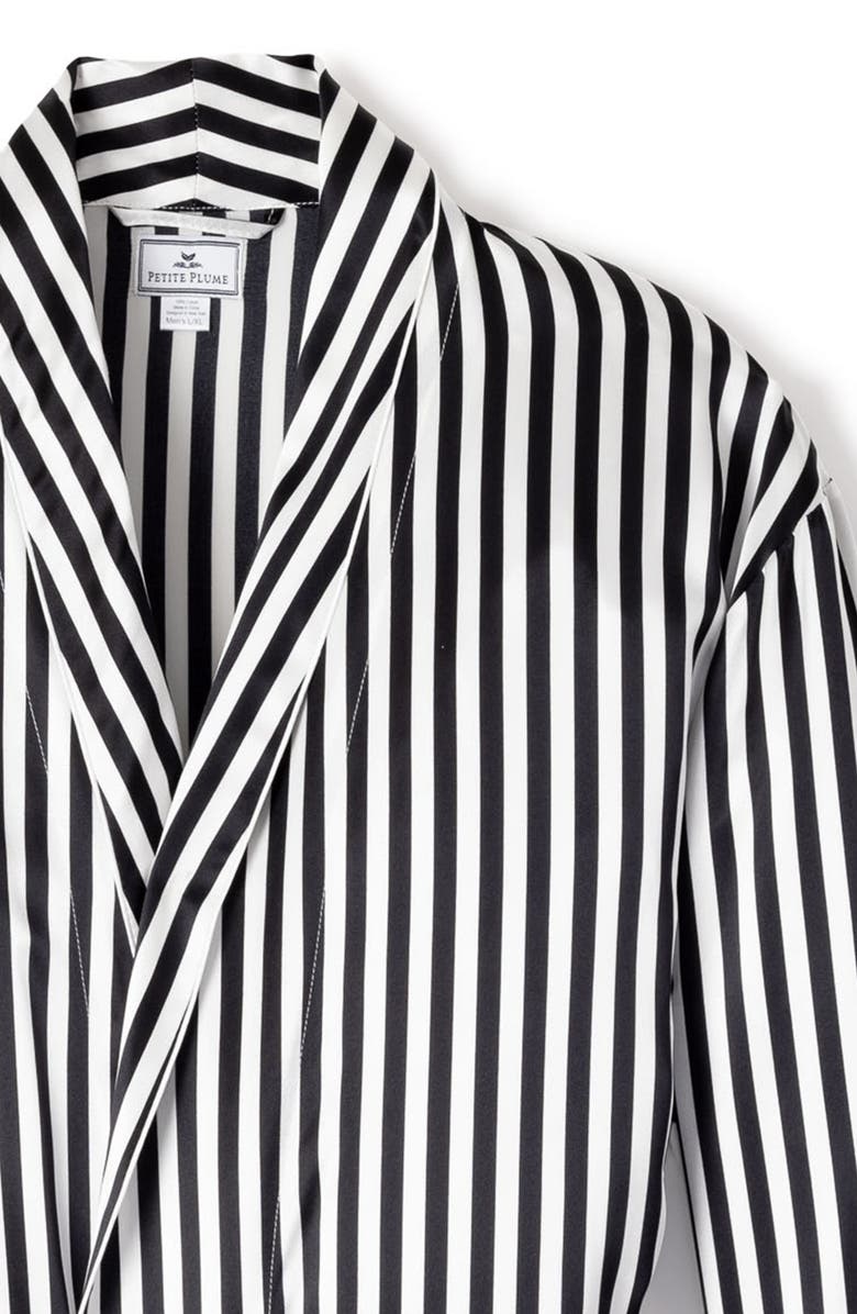 Petite Plume Bengal Stripe Silk Robe, Alternate, color, 