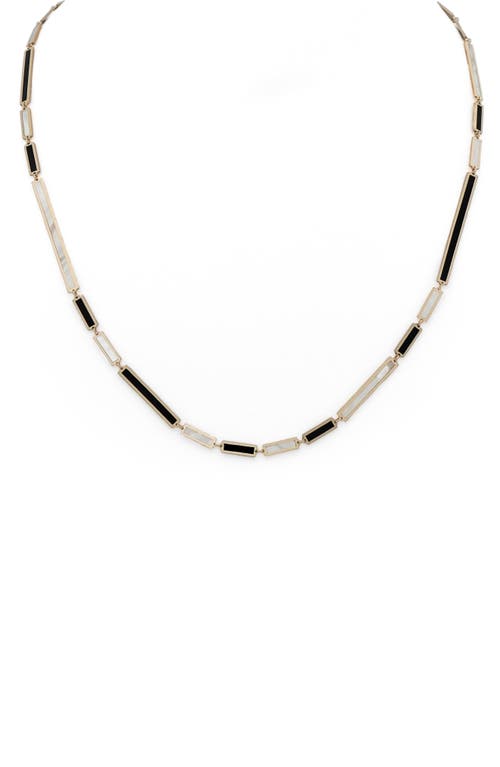 Stephanie Windsor Onyx & Mother-of-pearl Bar Chain Necklace