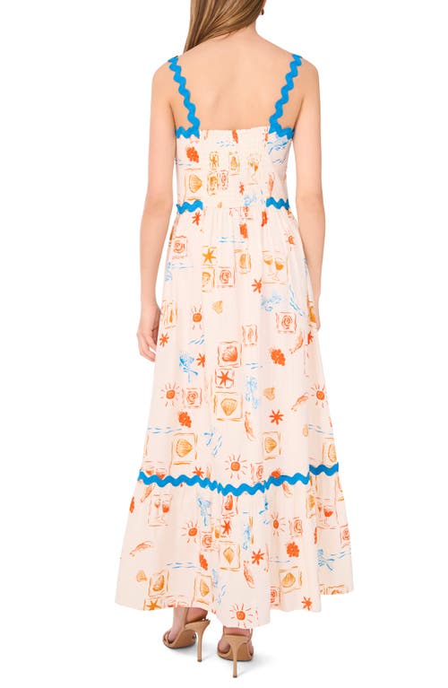 Cece Sleeveless Linen Blend Tiered Maxi Sundress
