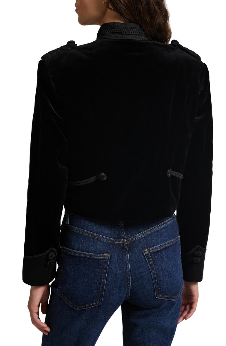 Polo Ralph Lauren Soutache Trim Velveteen Toggle Jacket, Alternate, color,