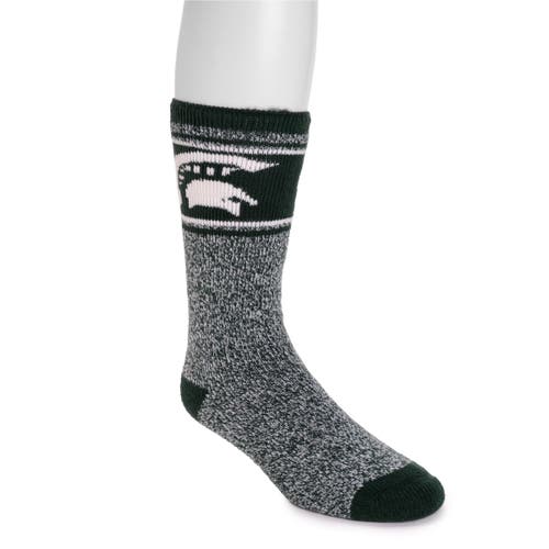 Muk Luks Gameday Heat Retainer Socks In Green