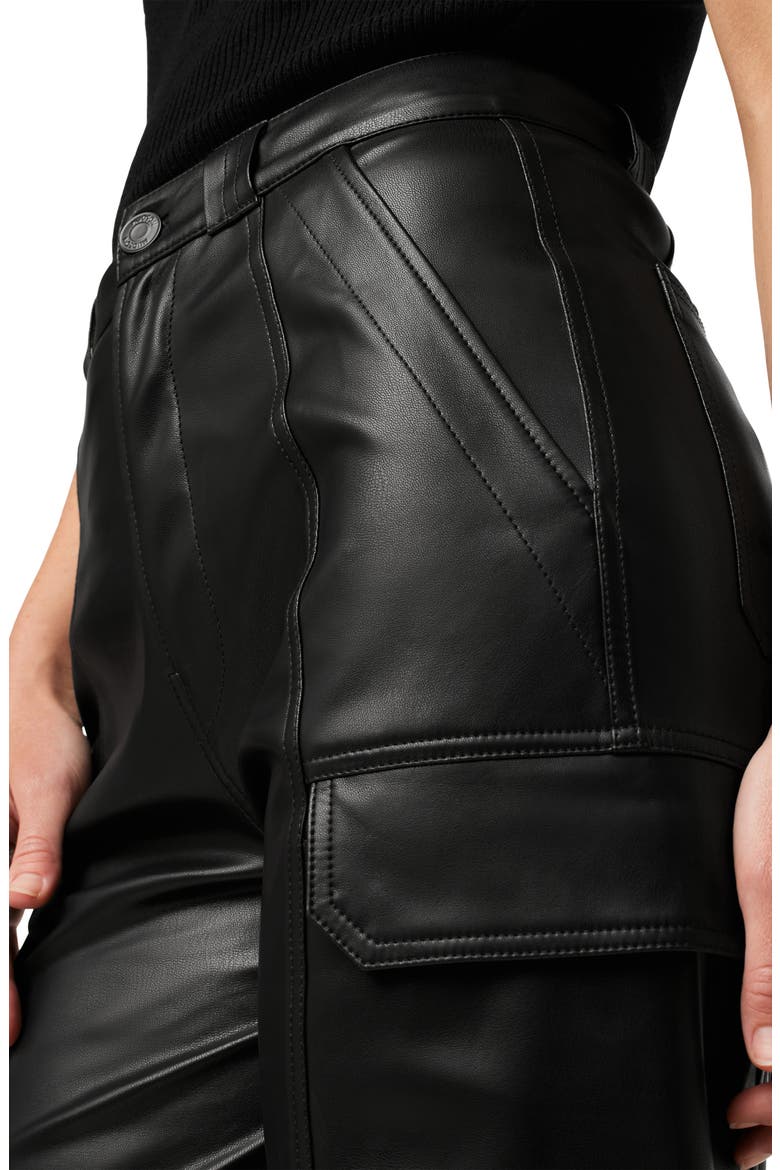 High Waist Wide Leg Cargo Pants, Alternate, color, BLACK