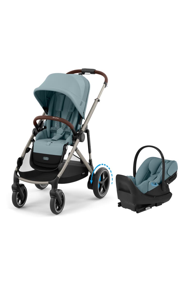 e-Gazelle S Stroller & Cloud G Pro Car Seat Travel System, Main, color, STORMY BLUE