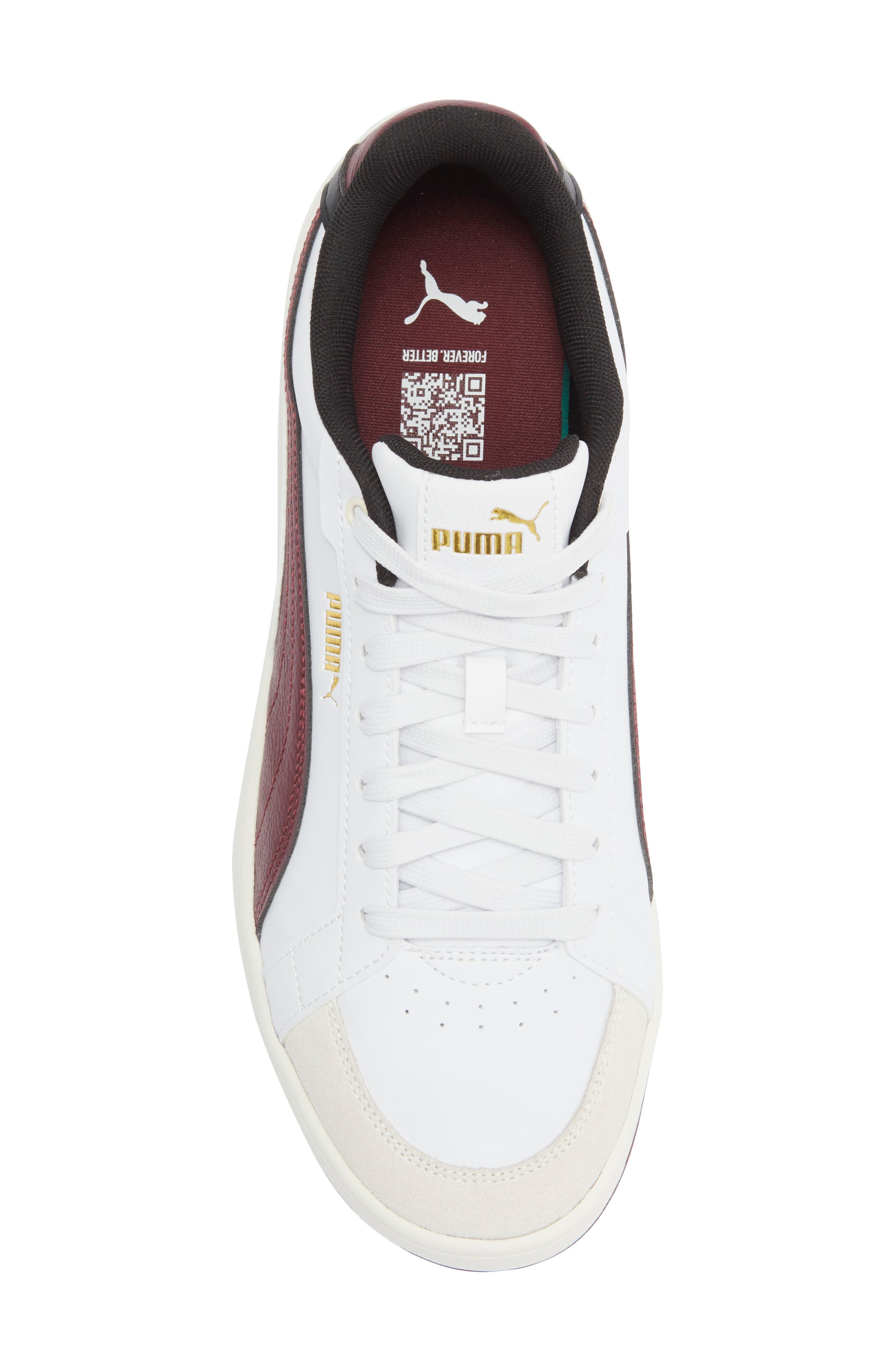 PUMA Court Classico Sport Sneaker, Alternate, color, Puma White/ Ruby Shimmer/ Gold