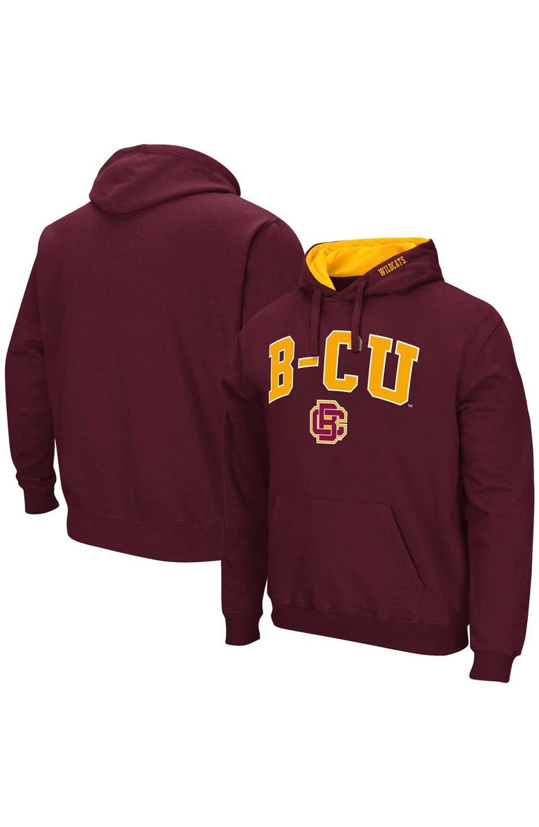 COLOSSEUM Men's Colosseum Maroon Bethune-Cookman Wildcats Arch & Logo 3.0 Pullover Hoodie, Main, color, Maroon
