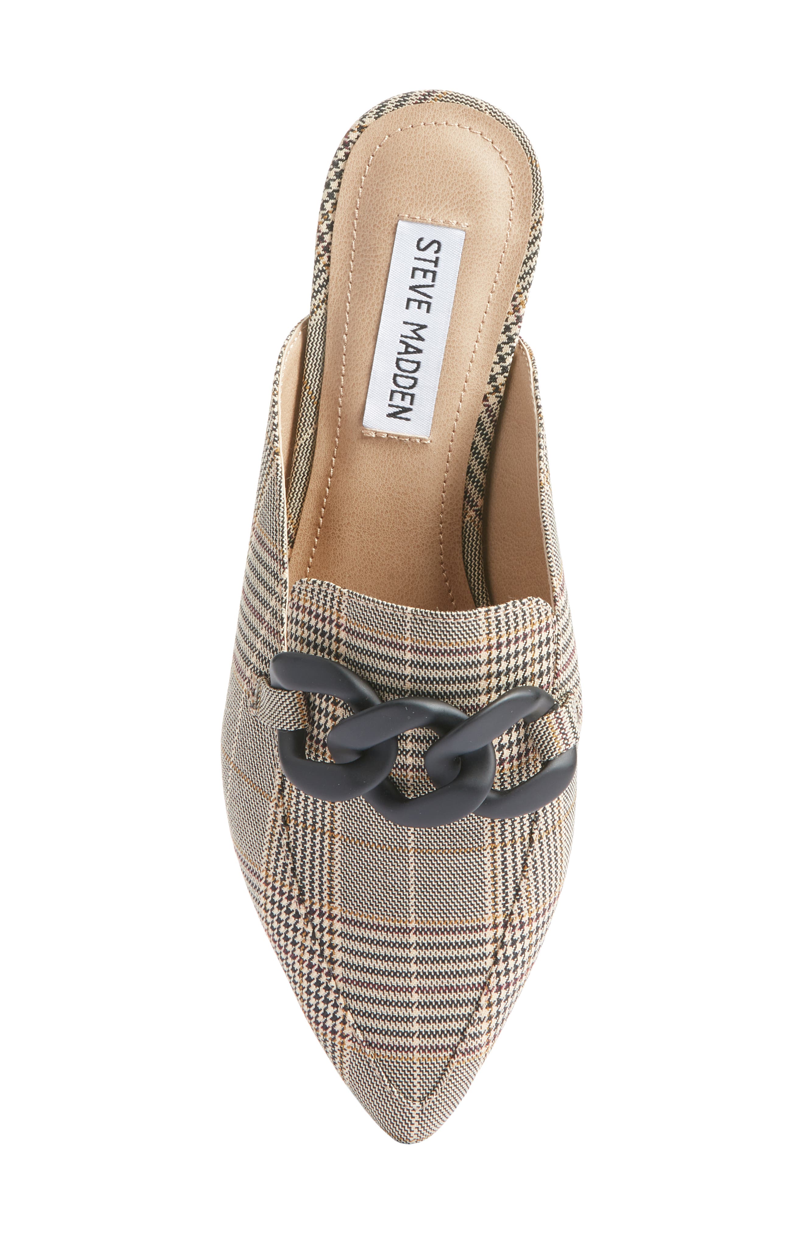 Fleur Pointed Toe Mule, Alternate, color, BLACK PLAID