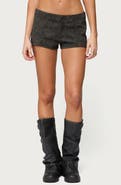 EDIKTED Taia Distressed Faux Leather Shorts
