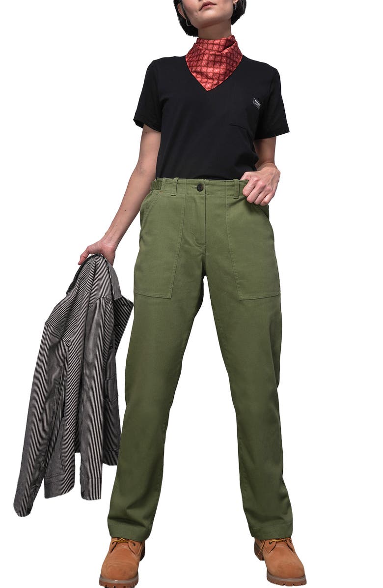 WILDFANG The Essential Denim Utility Pant, Alternate, color, Moss Green