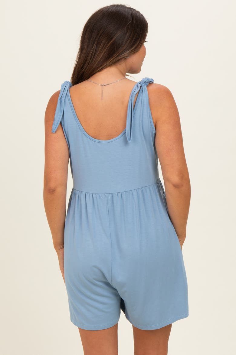 Knot Strap Romper, Alternate, color, Blue