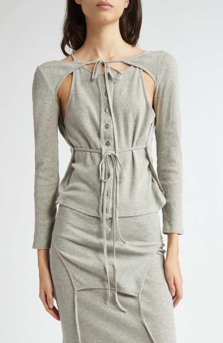 Eckhaus Latta Cotton Rib Flip Top, Main, color, 