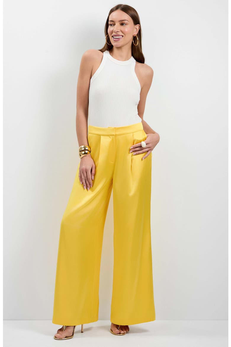 Pontaccio Satin Pants, Alternate, color, Lambretta Lemon