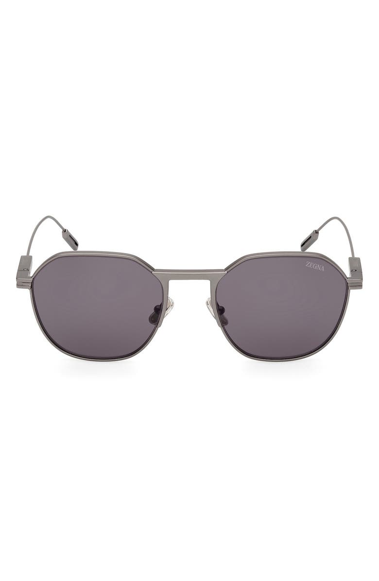 ZEGNA 55mm Round Sunglasses, Main, color, 