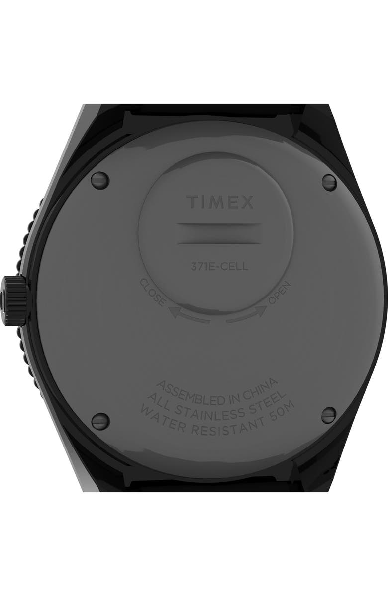 Timex<sup>®</sup> Q GMT Synthetic Rubber Strap Watch, 38mm, Alternate, color, Black