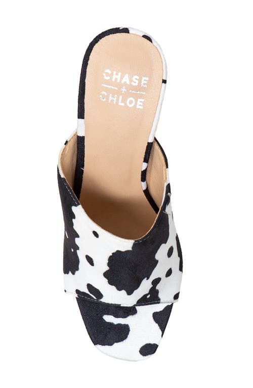 Chase & Chloe Chase And Chloe Open Toe Mule In Animal Print