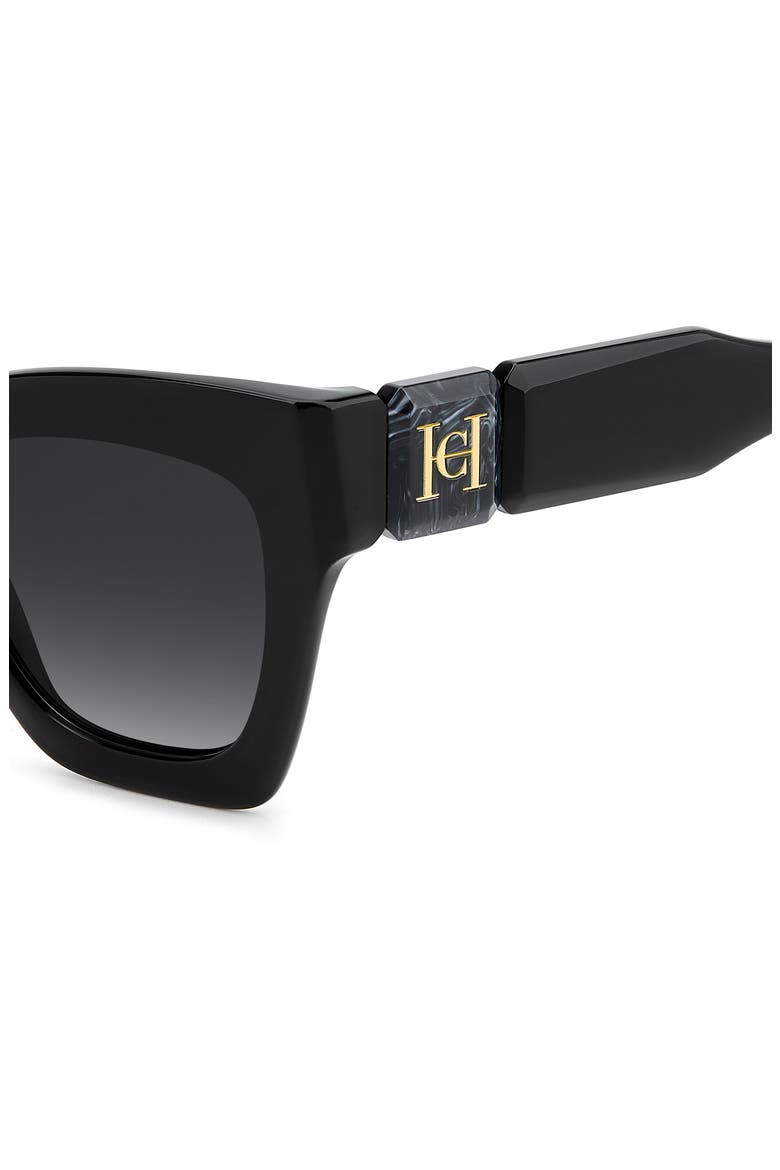 52mm Gradient Cat Eye Sunglasses, Alternate, color, BLACK/ DARK GREY SF